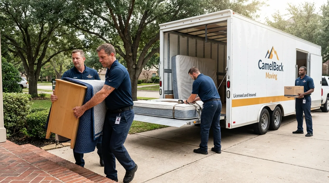Crew loading residential truck for cross-state move from New Castle, PA